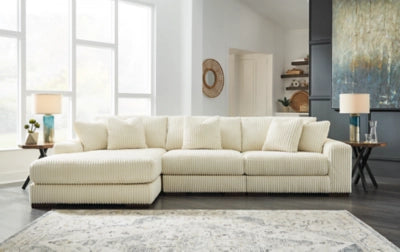 Cream Lindyn 3-Piece Sectional with Chaise