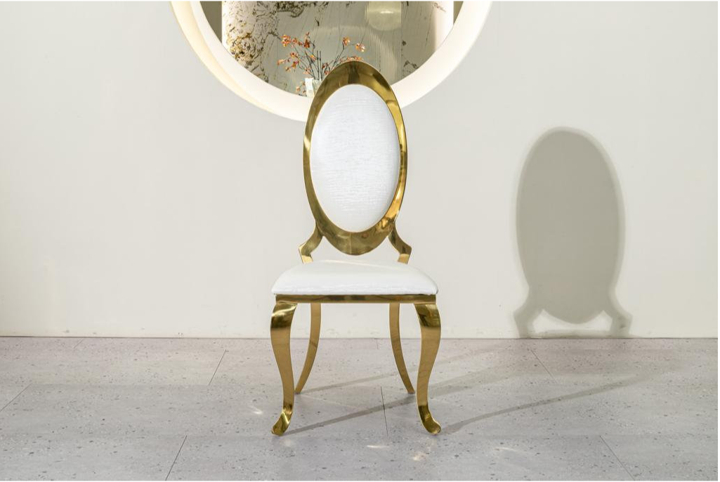 Victoria cream & Gold velvet Chair