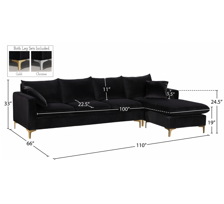 Naomi Velvet Reversible Sectional