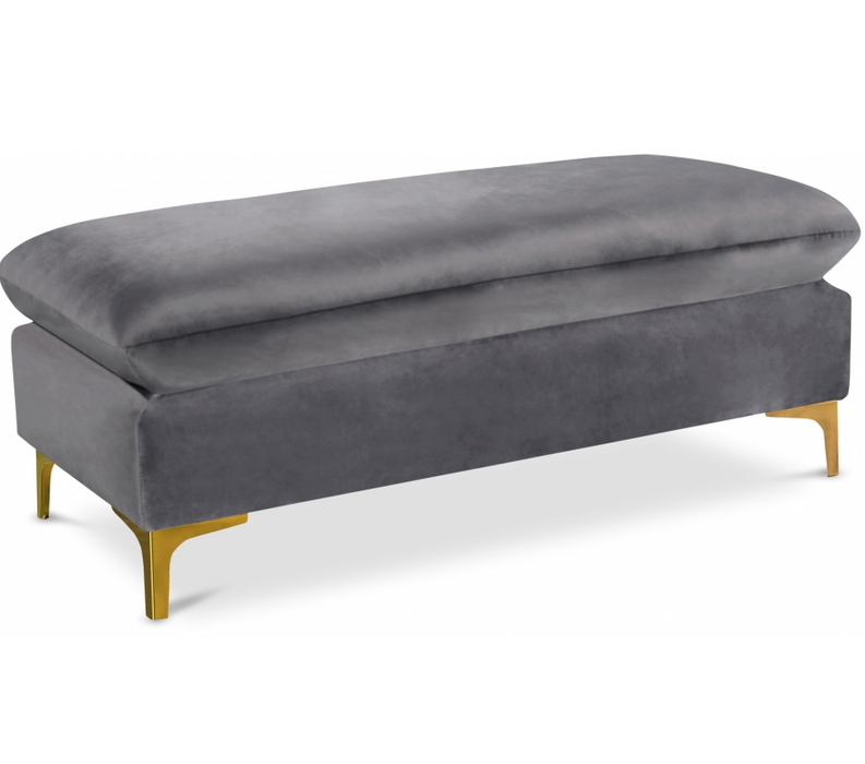 Naomi Velvet Ottoman | Bench