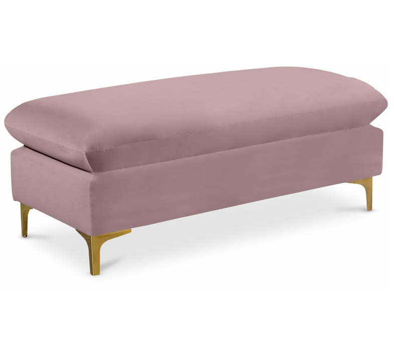 Naomi Velvet Ottoman | Bench