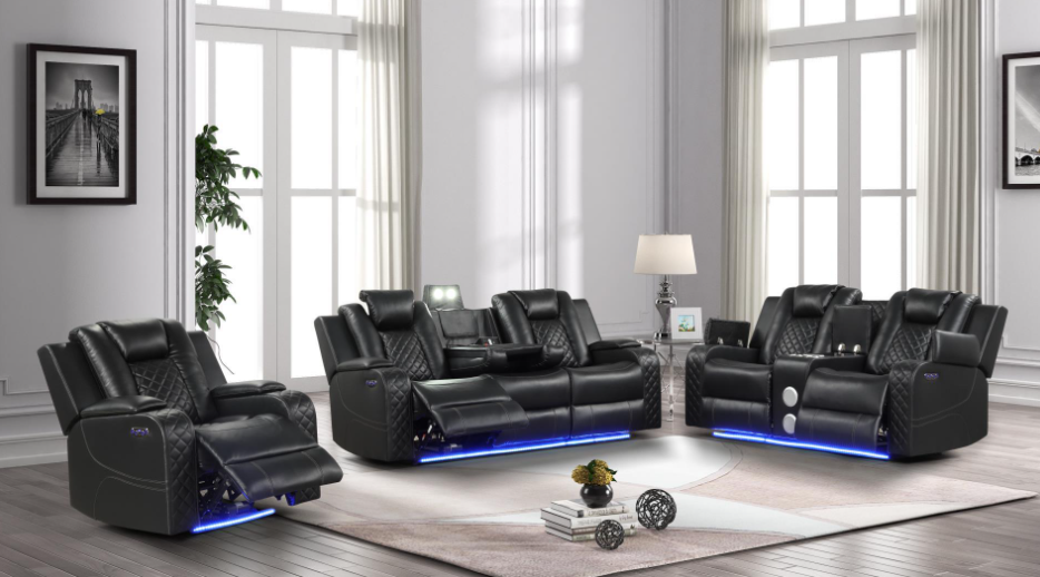 Benz Power Sofa w/ adjustable headrest and LED Lights