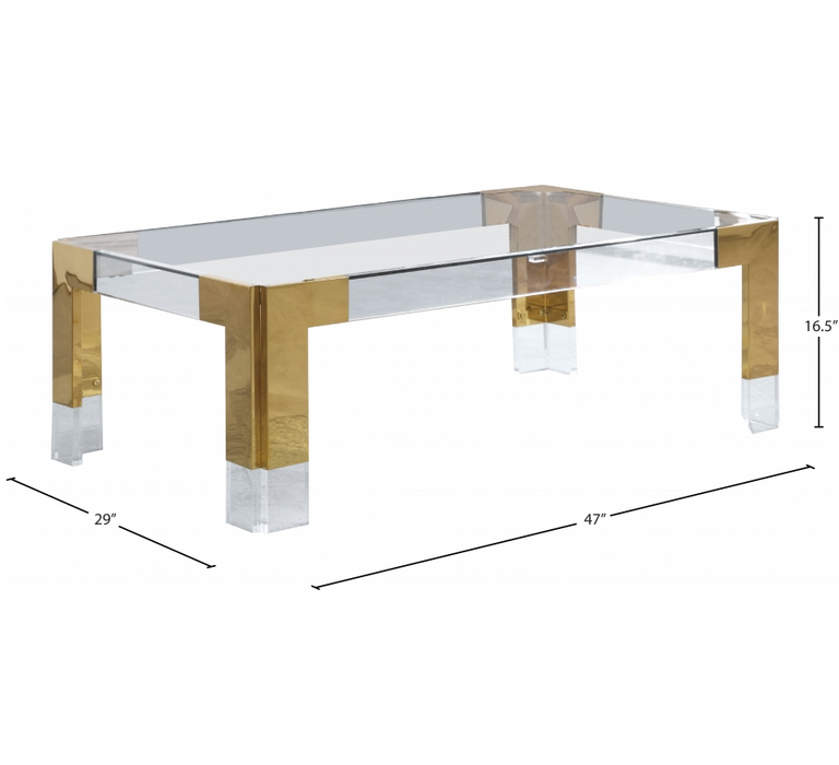 Casper Gold Rectangular Coffee Table