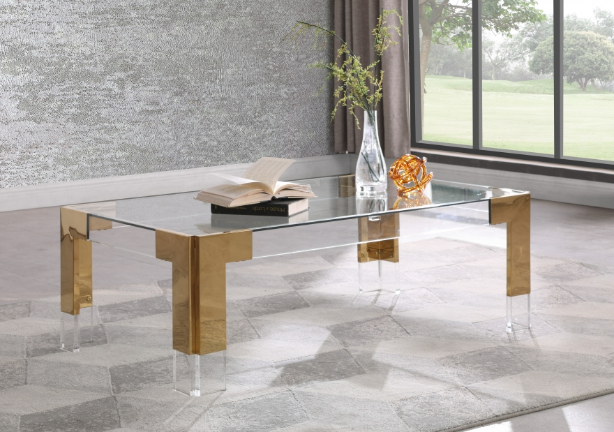 Casper Gold Rectangular Coffee Table
