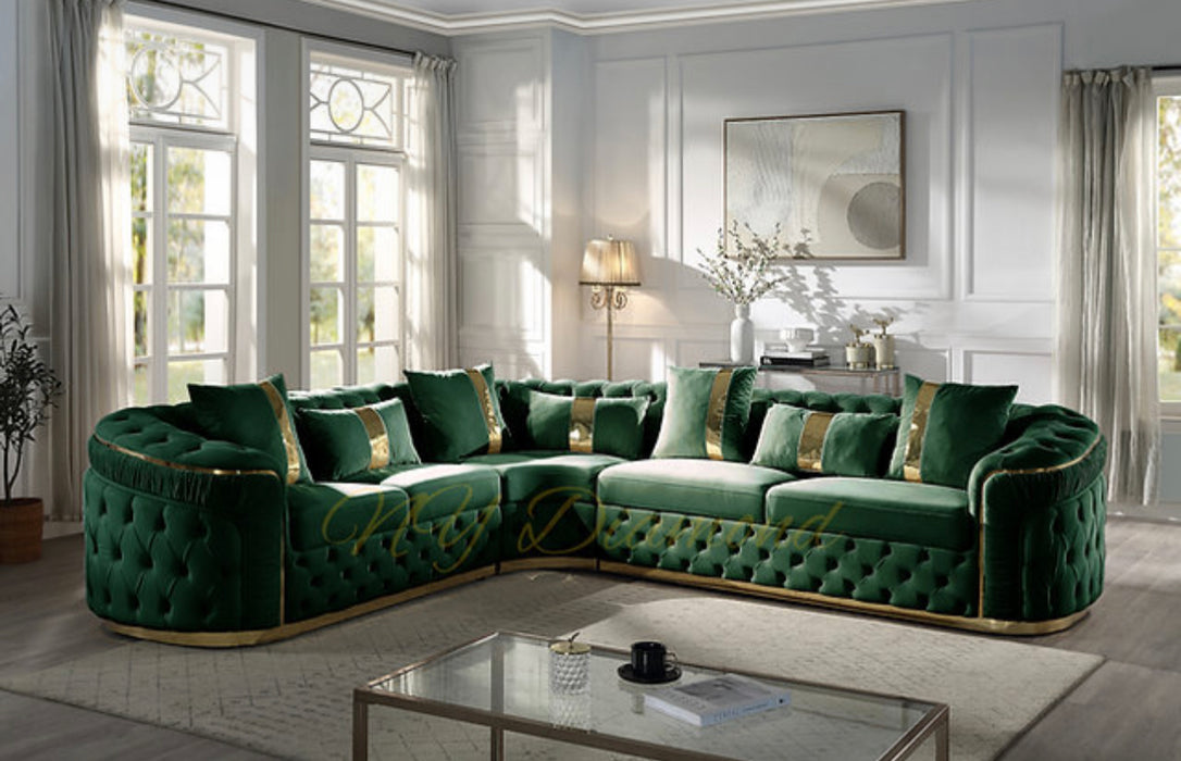 Green Corner Tufted sectional
