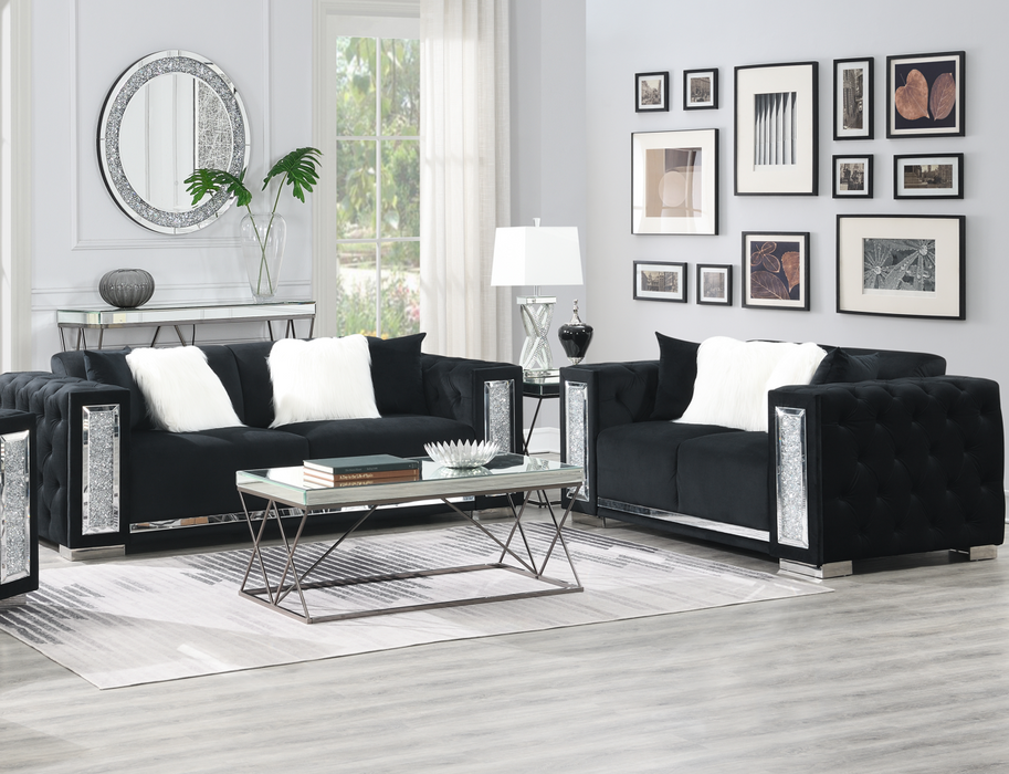 Lamar Crushed Diamond Sofa & Loveseat