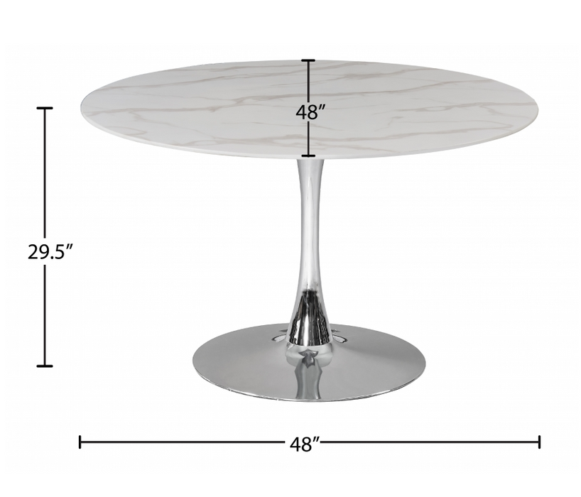 Tulip 48" Dining Table With Chrome Base