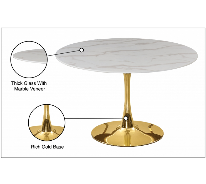 Tulip 48" Dining Table With Gold Base