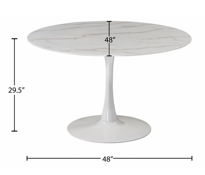 Tulip 48" Dining Table With White Base