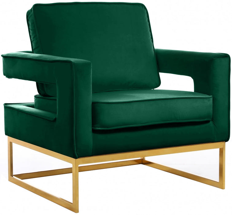 NOAH VELVET & GOLD ACCENT CHAIR