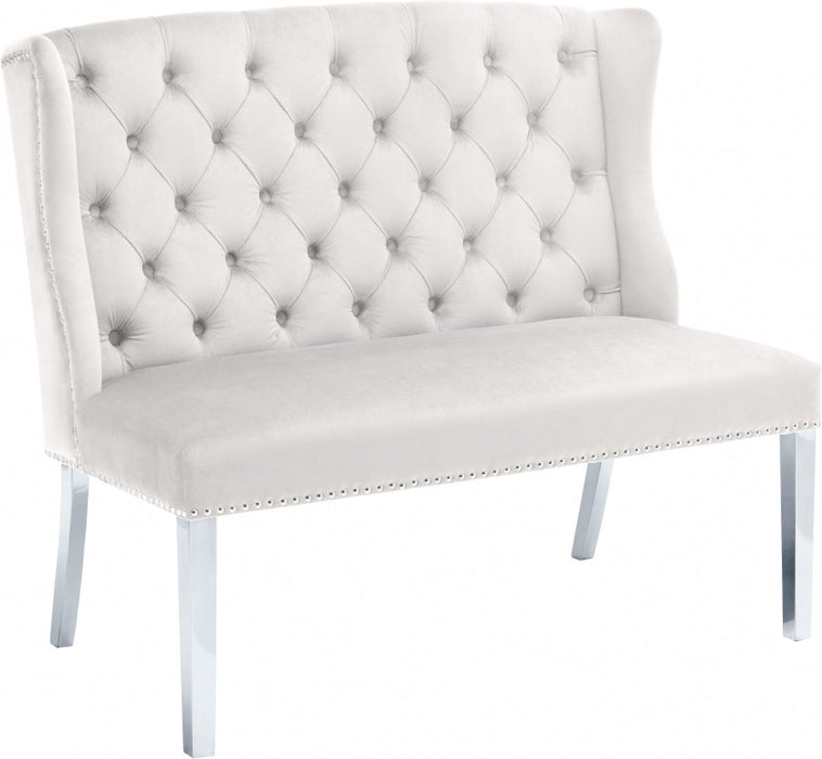 New Tufted Velvet High Back Bench