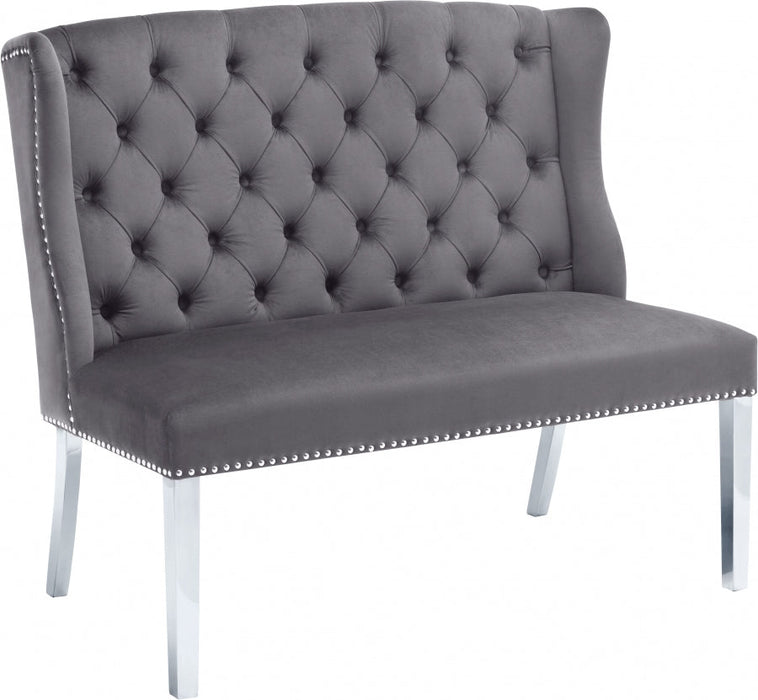 New Tufted Velvet High Back Bench
