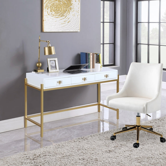 Glam Gold & White Console Table