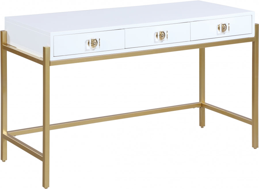 Glam Gold & White Console Table