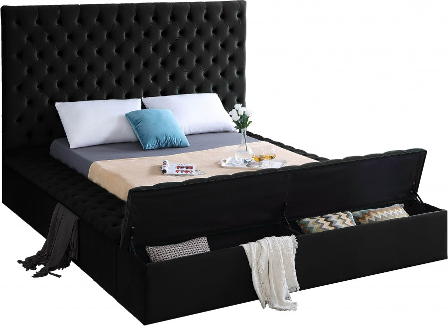 Black Velvet Bliss Storage Bed