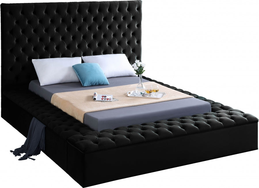 Black Velvet Bliss Storage Bed