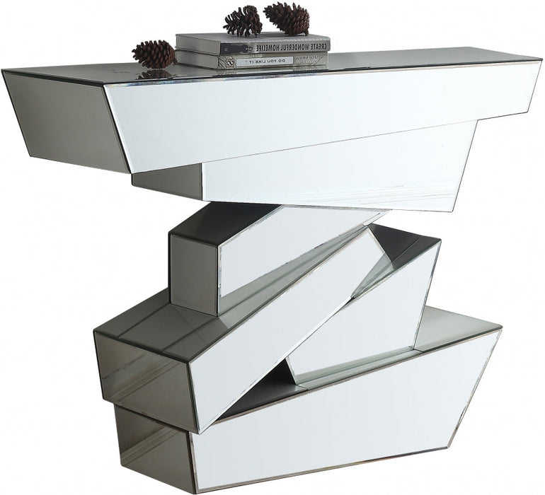 Silver Jade Mirrored Console Table