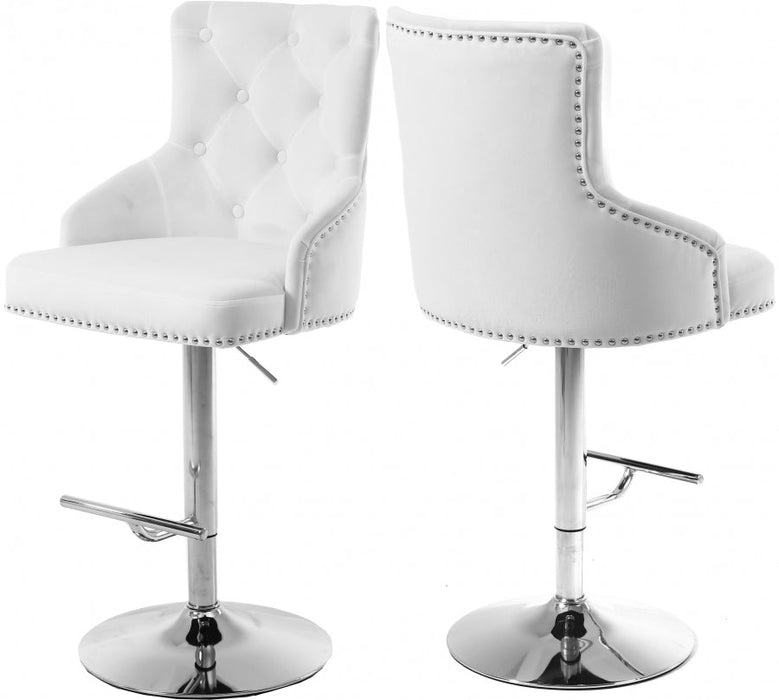 Glam Velvet Swivel Bar Stools with Chrome Base