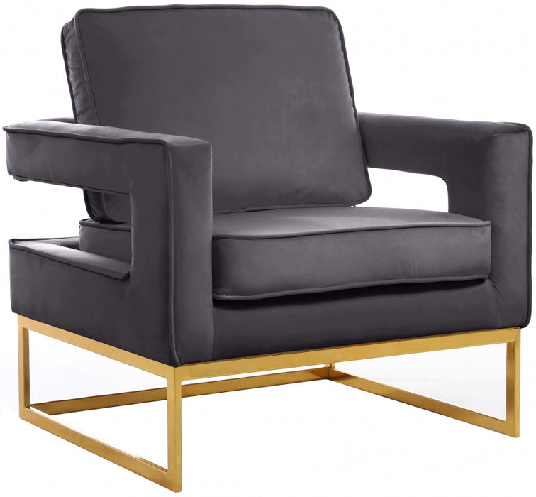 NOAH VELVET & GOLD ACCENT CHAIR