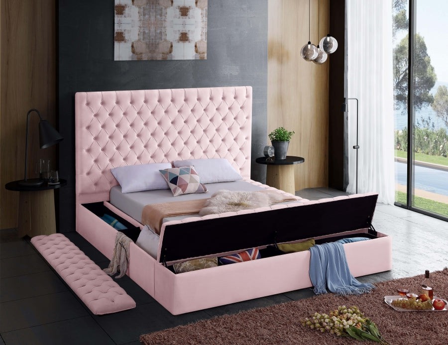 Pink Velvet Bliss Platform Bed