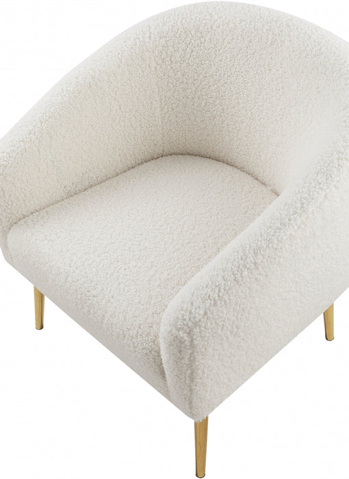 Barlow White Fur Accent Chair