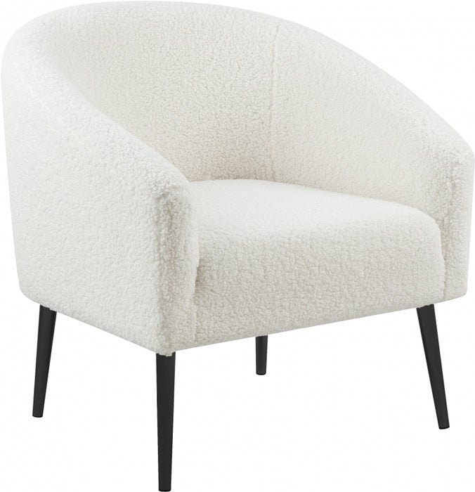 Barlow White & Black Fur Accent Chair