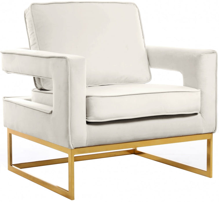 NOAH VELVET & GOLD ACCENT CHAIR