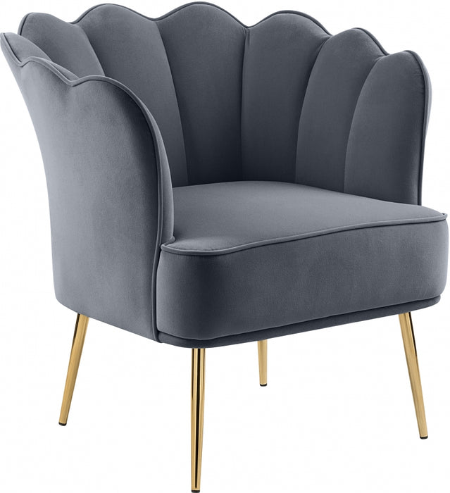 Jester Velvet Accent Chair with Gold Legs