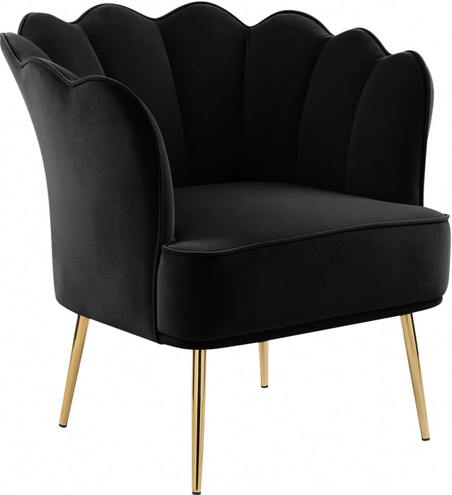 Jester Velvet Accent Chair with Gold Legs