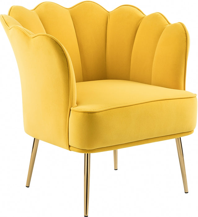 Jester Velvet Accent Chair with Gold Legs