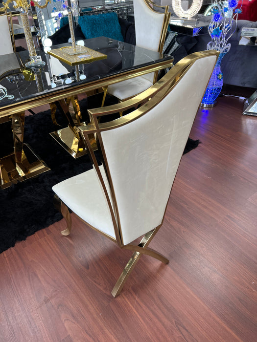 Beige & Gold Phoenix Dining Chair