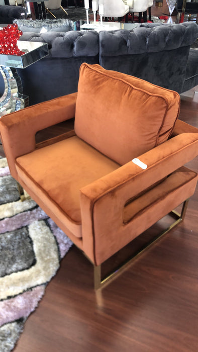NOAH VELVET & GOLD ACCENT CHAIR