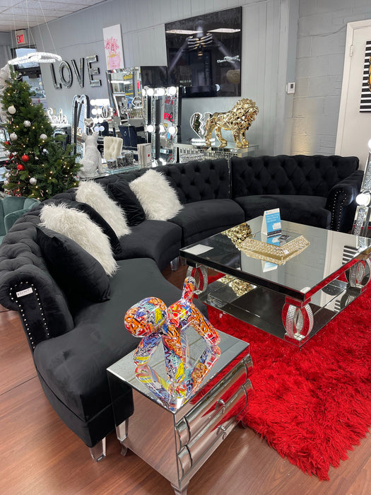 Curved Velvet Tufted Sectional