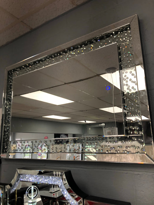 Glam LED Wall Mirror with Diamond Encrusting