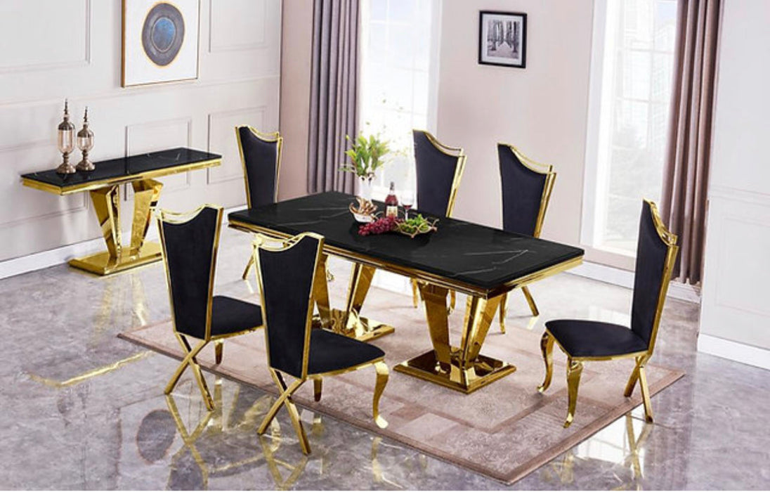 Black & Gold Marble Dining Table