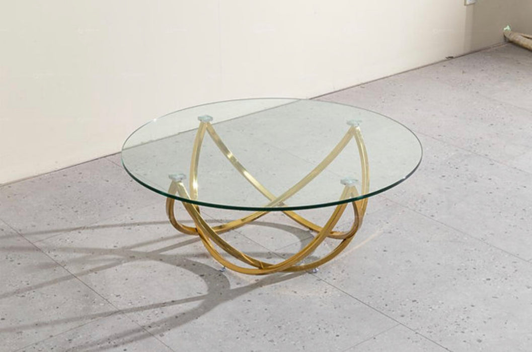 Golden Circle Glass Coffee table