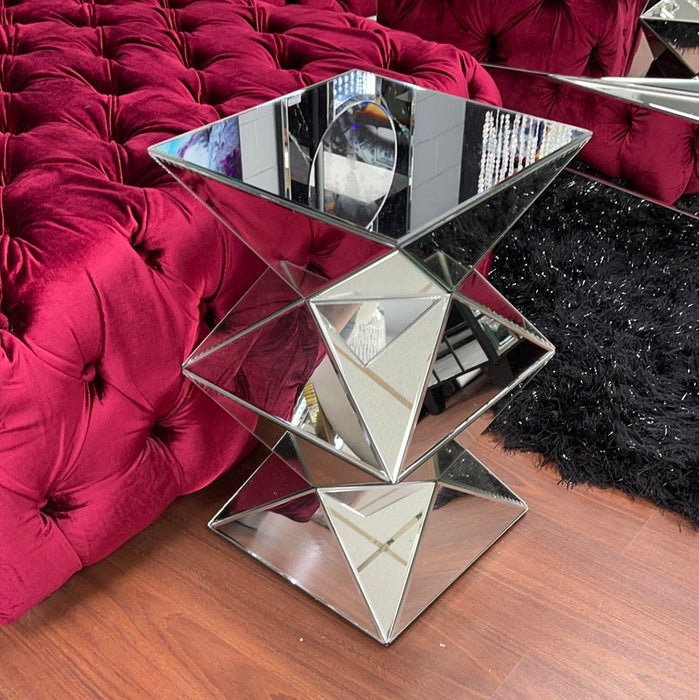 Glam Mirrored Decorative end table