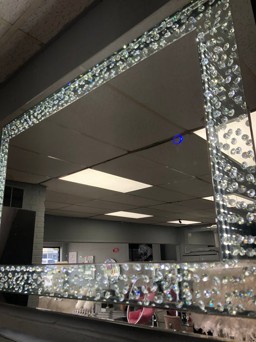 Glam LED Wall Mirror with Diamond Encrusting