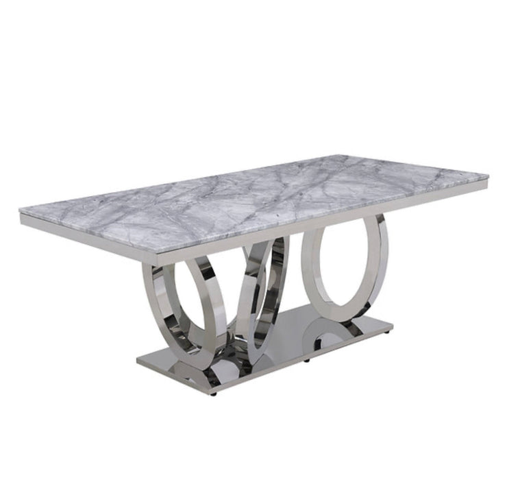 Marble Light Gray Circle Table