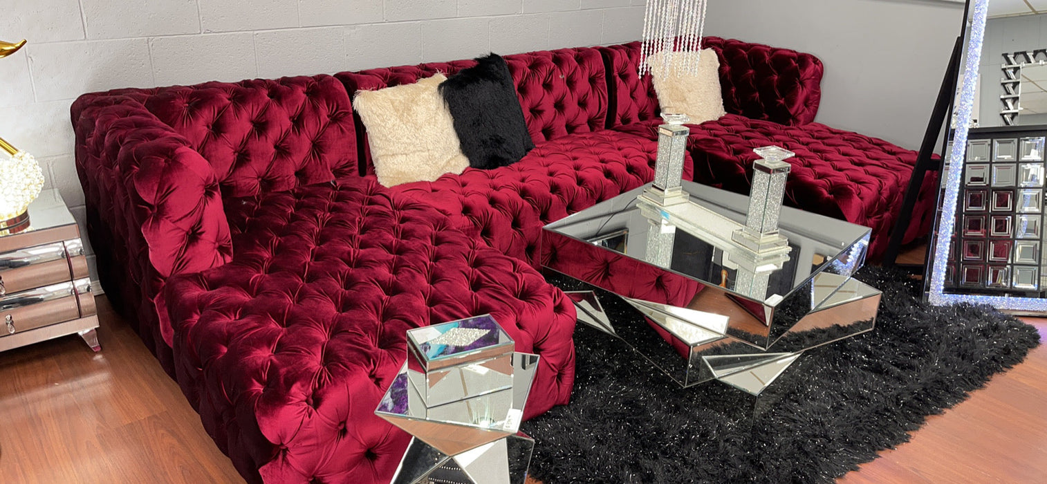 Hollywood Red Double Chaise Sectional