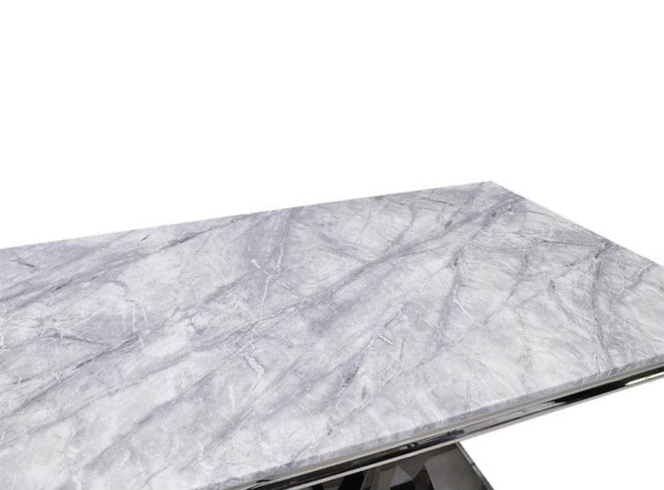 Circle Light Gray Marble Dining Table