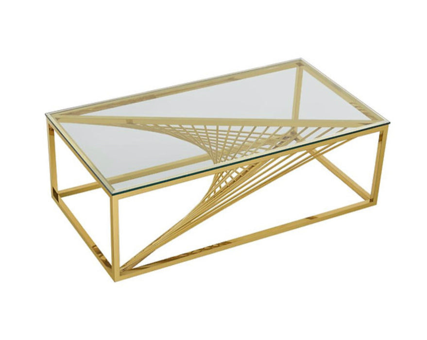 Gold Glass Coffee Table