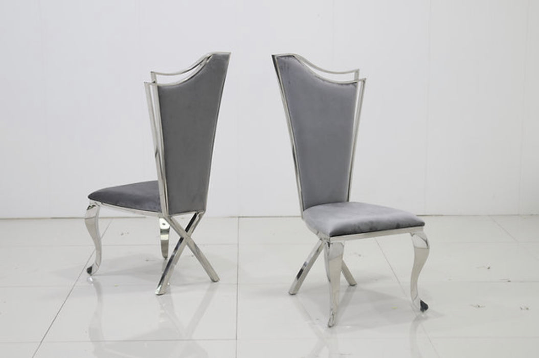 Phoenix Gray & Chrome Dining Chairs