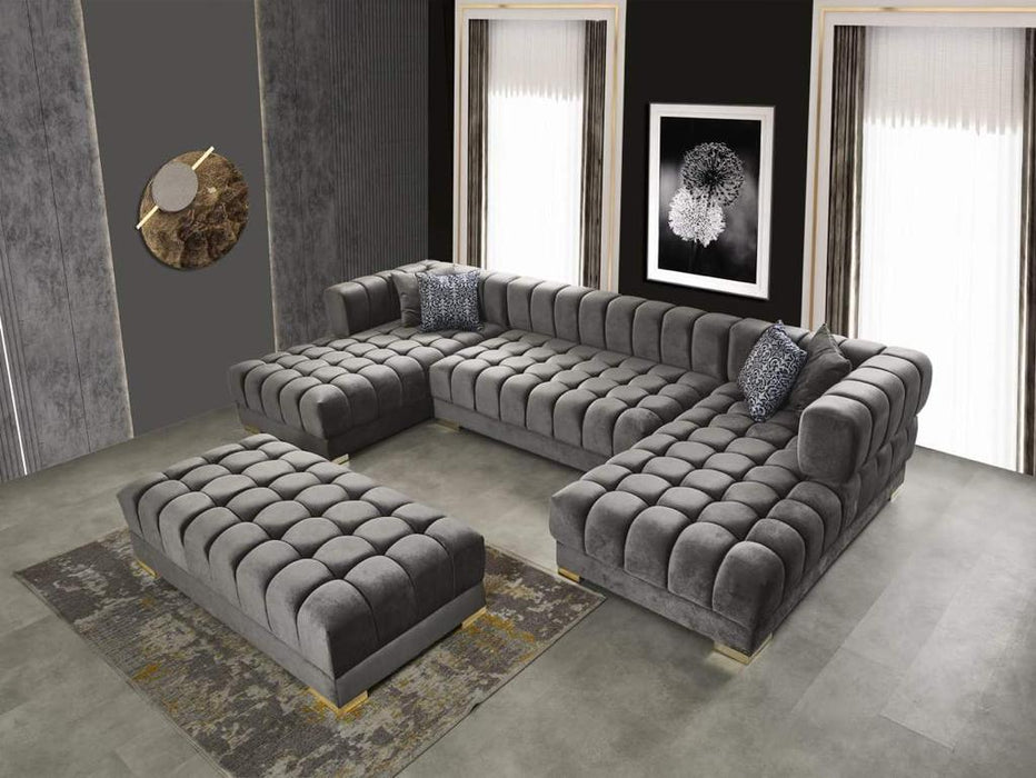 Alexa Grey Double Chaise Sectional