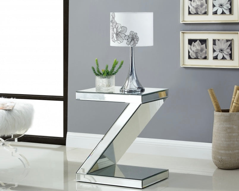 Z Mirrored End Table