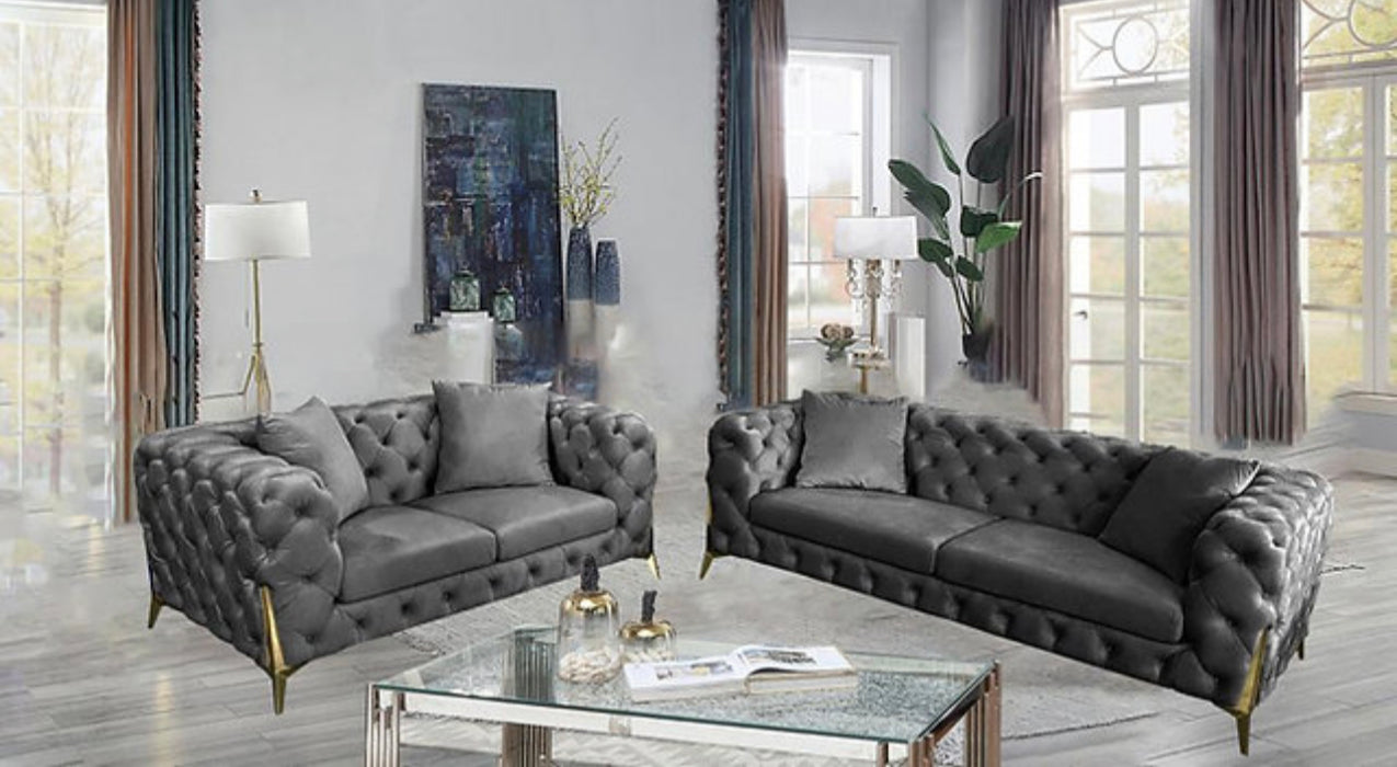 Enma Velvet Sofa & Loveseat Set