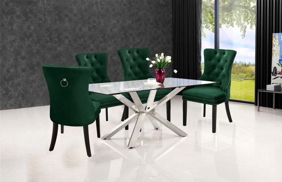 Green Velvet Tufted Dining Chair