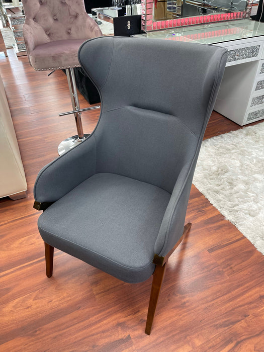 Gray Glam Accent Chair