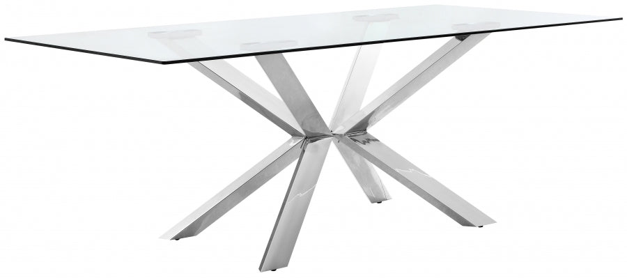 Capri Glass Dining Table with Chrome Base