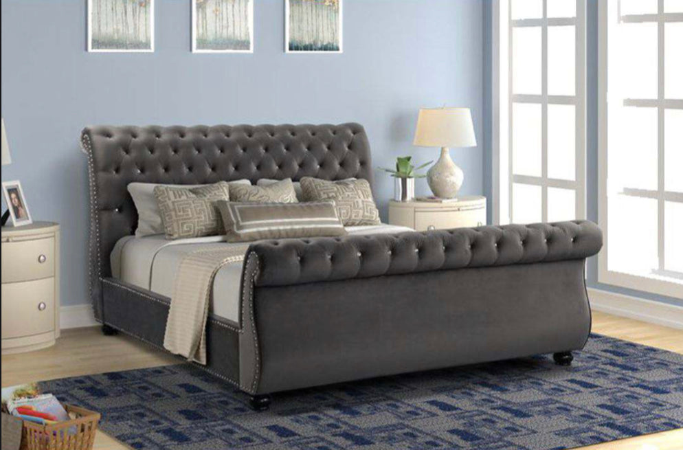Kendall Gray Sleigh Bed